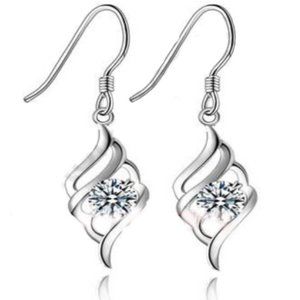 ❤️ 925 Sterling Silver Spiral Cute Earrings Love Drop Jewelry